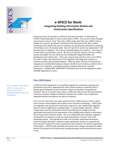 e-SPECS for Revit: Integrating Building Information Models and