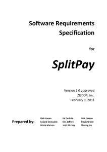 Software Requirements Specification for SplitPay