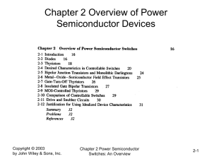 Chapter 2 Overview of Power Semiconductor Devices