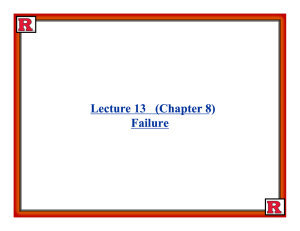 Lecture 13 (Chapter (Chapter 8) Failure