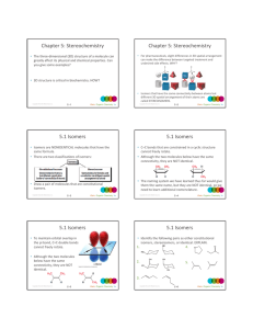 Stereochemistry Chapter 5