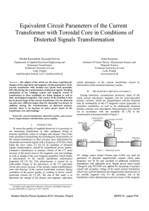 Equivalent Circuit Parameters of the Current Transformer with