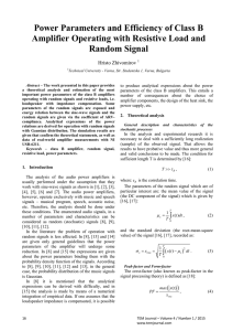 Power Parameters and Efficiency of Class B