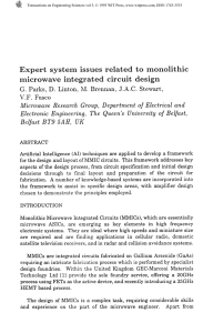 Expert system issues related to monolithic microwave integrated