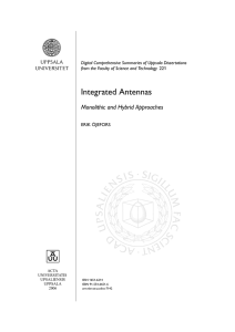 Integrated Antennas - Signals and Systems, Uppsala University