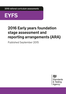 2016 EYFS Assessment and reporting arrangements