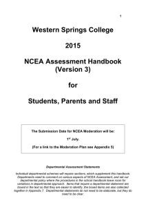 Western Springs College 2015 NCEA Assessment Handbook