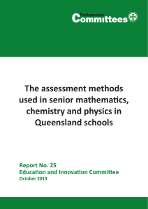 The assessment methods used in senior mathematics, chemistry