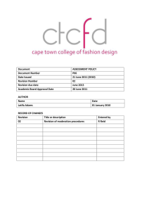 Assessment Policy - Cape Town College of Fashion Design