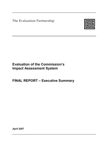 Evaluation of the Commission`s Impact Assessment System FINAL