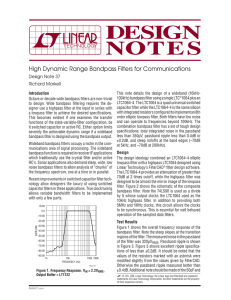 High Dynamic Range Bandpass Filters for Communications
