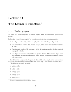 The Lovász Theta Function