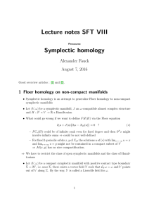 Lecture notes SFT VIII Symplectic homology