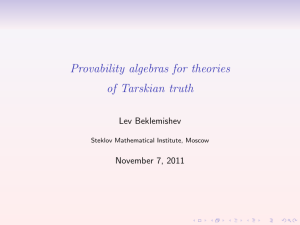 Provability algebras for theories of Tarskian truth
