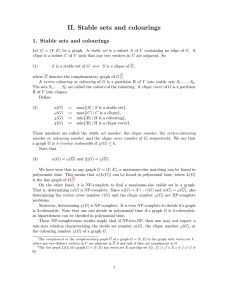 II. Stable sets and colourings