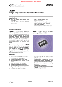 Single-Chip Very Low Power RF Transmitter