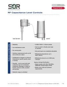 RF Capacitance Level Controls