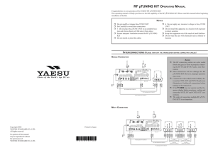 RF µTUNING KIT OPERATING MANUAL