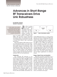 Advances in Short-Range RF Transceivers Drive Link