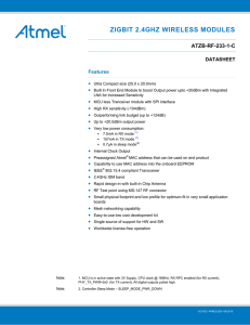 ATZB-RF-233-1-C ZigBit 2.4GHz Wireless Modules