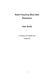 Radio Frequency muSR manual
