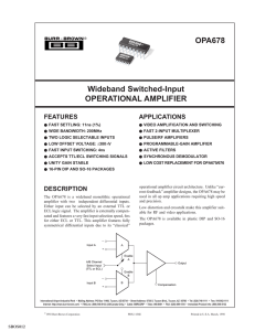 Wideband Switched-Input Operational Amplifier