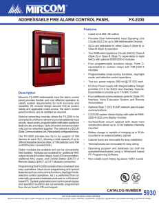 addressable fire alarm control panel fx-2200