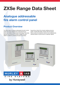 ZXSe Range Data Sheet Analogue addressable fire alarm control