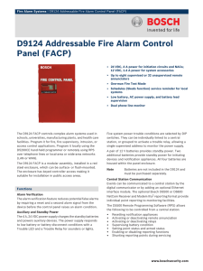 D9124 Addressable Fire Alarm Control Panel (FACP)