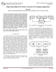 Single Stage High Power Factor Converter for Charging Applications