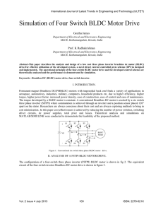 Simulation of Four Switch BLDC Motor Drive