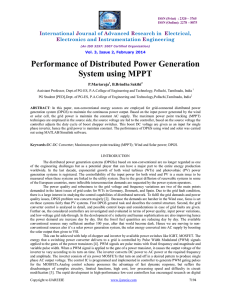 Performance of Distributed Power Generation System