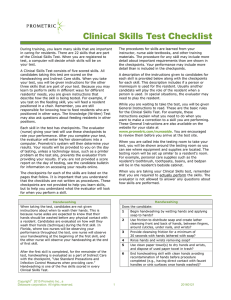 Clinical Skills Checklist
