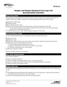 Audit checklist for oxygen