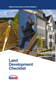 Land Development Checklist - National Association of Home Builders