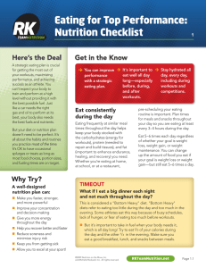 Eating for Top Performance: Nutrition Checklist
