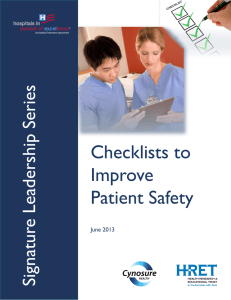 Checklists To Improve Patient Safety