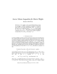 Inverse Volume Inequalities for Matrix Weights