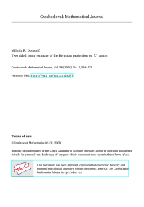 Two sided norm estimate of the Bergman projection on $ L^ p