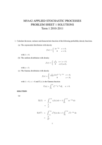 M5A42 APPLIED STOCHASTIC PROCESSES PROBLEM SHEET 1