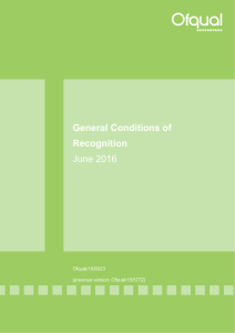 General Conditions of Recognition
