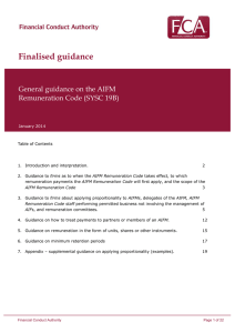 General guidance on the AIFM Remuneration Code (SYSC 19B)