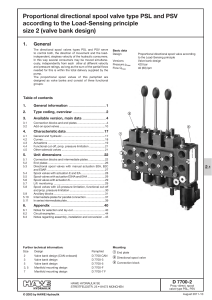 Proportional directional spool valve, type PSL