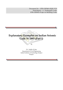Explanatory Examples on Indian Seismic Code IS 1893