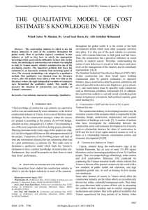 the qualitative model of cost estimate`s knowledge in yemen