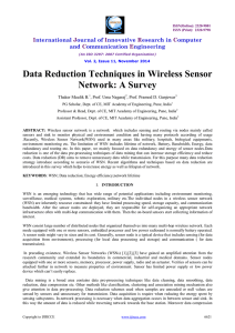 Data Reduction Techniques in Wireless Sensor Network