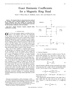 Exact harmonic coefficients for a magnetic ring head