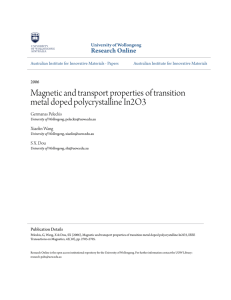 Magnetic and transport properties of transition