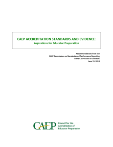 caep accreditation standards and evidence