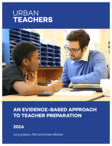 an evidence-based approach to teacher preparation